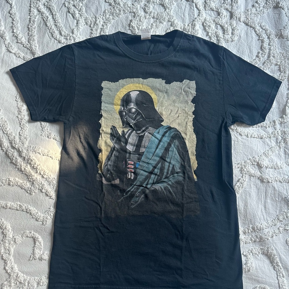 Star Wars Darth Vader "Saint" Black Graphic T-Shirt Size Small